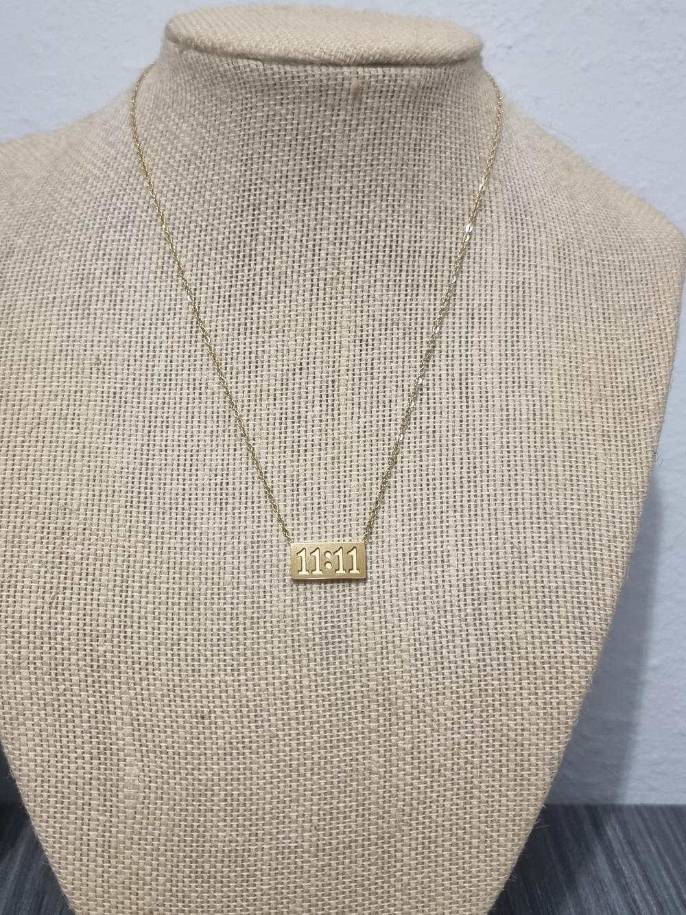 Gold 11:11 Angel Number Bar Necklace Stainless Steel Anti-Tarnish